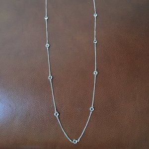 Station Necklace Silver tone 17.5"